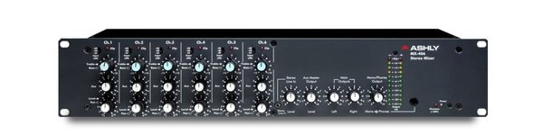 MX-406 MIXER 6 INPUT MICROPHONE/LINE WITH EQUALIZATION, 2 RACK UNITS,  48 VOLTS PHANTOM POWER