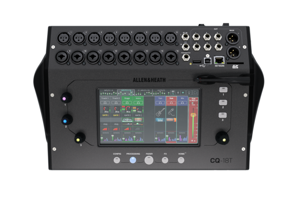 AH-CQ18T COMPACT DIGITAL MIXER WITH 16 MIC/LINE INPUTS, 6 MONITOR OUTPUTS, 7” TOUCHSCREEN, CUSTOM SOFTKEYS