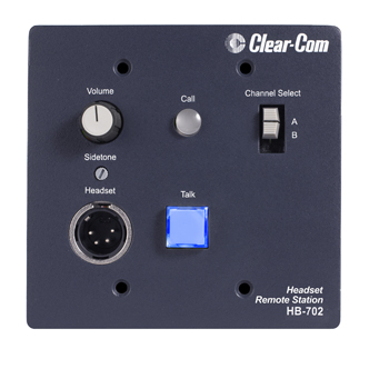 HB-702 2 CH. FLUSH-MOUNT HEADSET STATION:  ENCORE TWO-CHANNEL SELECTABLE FLUSH-MOUNT HEADSET STATION.MOUNTS