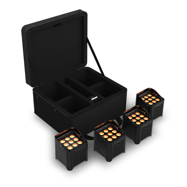 FREEDOMPARQ9X4 TRI-COLOR (RBG) COLOR MIXING, TRUE WIRELESS, BATTERY-OPERATED