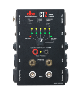 CT2 CABLE TESTER WITH MANY COMMON CONNECTORS SUCH AS SPEAKER TWIST, XLR, PHONO, BNC, DIN,