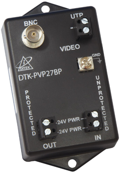 DTK-PVP27BP FIXED CAMERA PROTECTION, 12/24VDC POWER - UTP VIDEO IN/BALUN CONVERSION/BNC OUT,