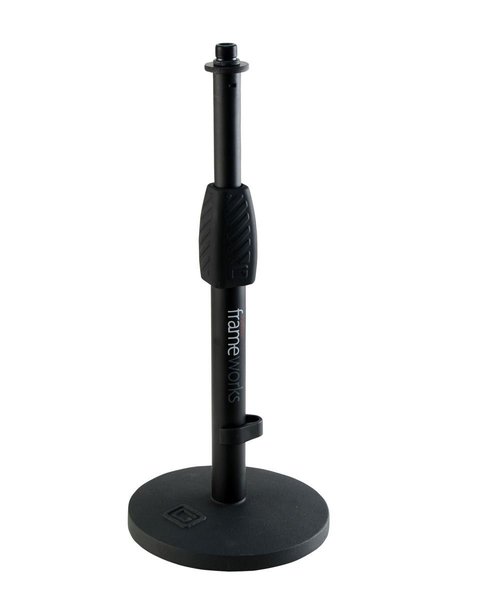 GFW-MIC-0601 FRAMEWORKS DESKTOP MIC STAND WITH 6" ROUND BASE, STANDARD TWIST CLUTCH
