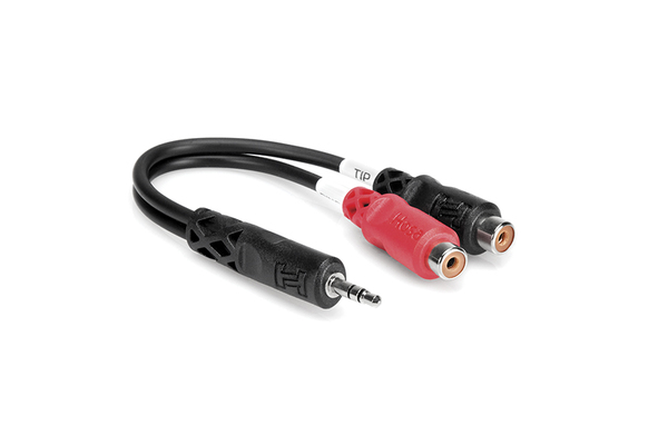 YRA-154 STEREO BREAKOUT, 3.5 MM TRS TO DUAL RCAF