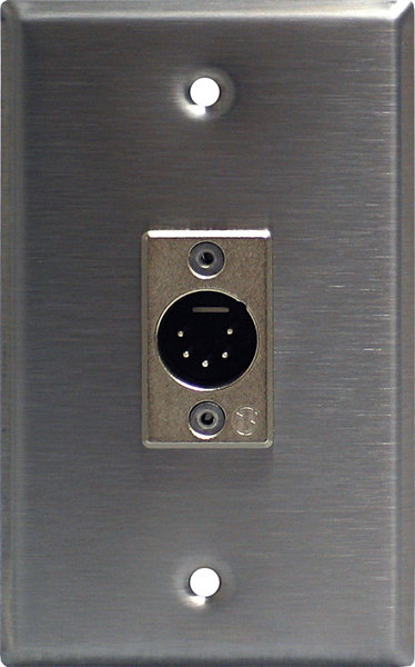 CP501 SINGLE GANG WALL PLATE WITH 5 PIN MALE DMX CONNECTOR