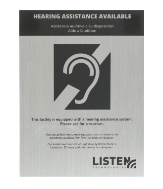 LA-304 ASSISTIVE LISTENING NOTIFICATION SIGNAGE KIT