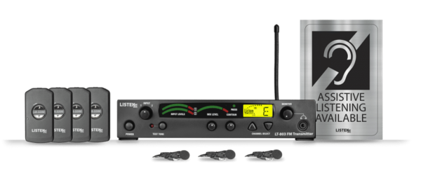 LP-4VP-072-01 ASSISTIVE LISTENING DSP VALUE PACKAGE (72 MHZ) - 1 3CH TRANSMITTER WITH 4 RECEIVERS & ACCESSORIES