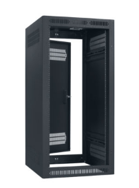 LER-2427 RACK-ENCLOSED-24U, 27IN DEEP, 1PR ADJ RAILS, REAR DOOR, BLACK