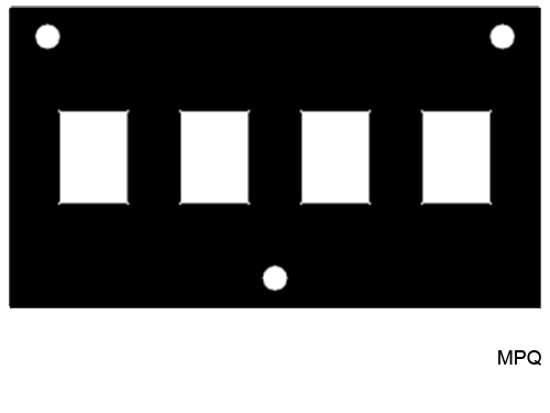 MPQ MODULINE INSERT PANELS - LASER-CUT FOR 4EA RJ11 OR RJ45 (LEVITON QUICKPORT® OR COMPATIBLE)