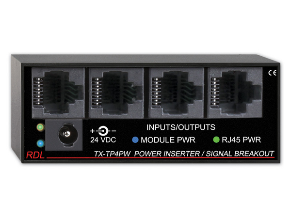 TX-TP4PW POWER INSERTER / SIGNAL BREAKOUT - TWISTED PAIR FORMAT-A