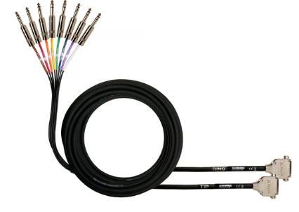 DB25-TRSM 8 CHANNEL DB25 TO TRS AUDIO SNAKE, 25 FT.