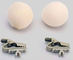 RK304T TAN FOAM WINDSCREENS AND TIE CLIP FOR SM93, WL93, WL93T (CONTAINS TWO OF EACH)