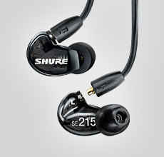SE215-K SOUND ISOLATING EARPHONES WITH DYNAMIC MICRODRIVER AND DETACHABLE CABLE (BLACK)