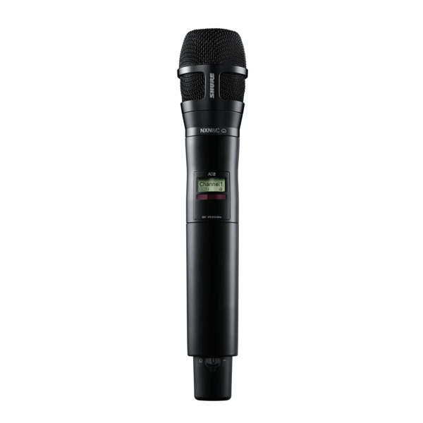 AD2/N8CB=-G57 AXIENT DIGITAL HANDHELD TRANSMITTER WITH NEXADYNE 8/C CARDIOID DYNAMIC MICROPHONE CAPSULE, BLACK