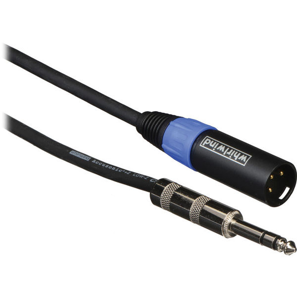 WHI-STM10 CABLE - ADAPTER, 1/4" TRSM TO XLRM, 10', ACCUSONIC+2