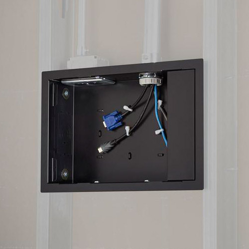 PAC525F PROXIMITY IN-WALL STORAGE BOX/ENCLOSURE WITH PAINTABLE FLANGE TO BLEND IN ANY ENVIRONMENT (BLACK)