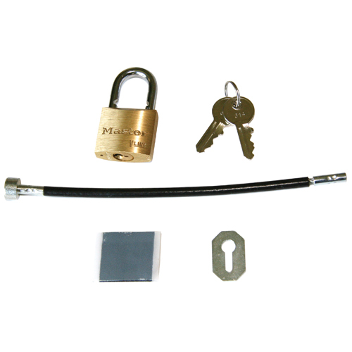 PACLK1 CABLE PADLOCK KIT - LOW PROFILE PADLOCK,KEY, CABLE WITH HOOK & LOOP TO ENSURE IT REMAINS HIDDEN