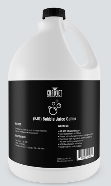 BJG BUBBLE FLUID (GALLON) FOR USE IN HURRICANE BUBBLE HAZE. CLASSIC BUBBLES OR  HAZE FILLED BUBBLES