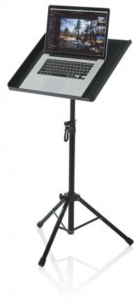 GFW-UTL-MEDIATRAY1 GATOR FRAMEWORKS COMPACT ADJUSTABLE MEDIA TRAY WITH TRIPOD STAND
