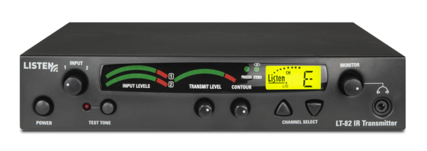 LT-82-01 LISTENIR 1-CHANNEL TRANSMITTER WITH MONO OR STEREO MODE / TRANSMITS AUDIO SIGNAL TO LA-140 EMITTERS