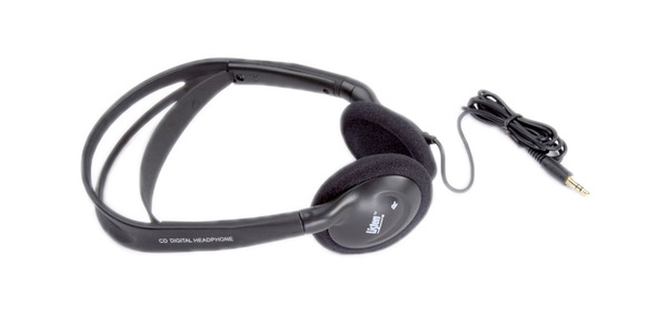 LA-165 DUAL EAR, OVER-THE-HEAD STYLE STEREO HEADPHONES / RECEIVER ANTENNA BUILT INTO HEADPHONE CORD