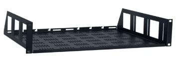 USV-214 VENTED RACK UTILITY SHELF-2U, 14IN D, BLACK