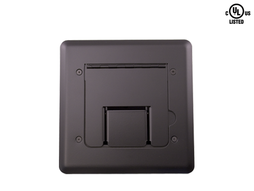 FMCA1400 FLOOR BOX, SATIN BLACK, SELF-TRIMMING, CABLE DOOR