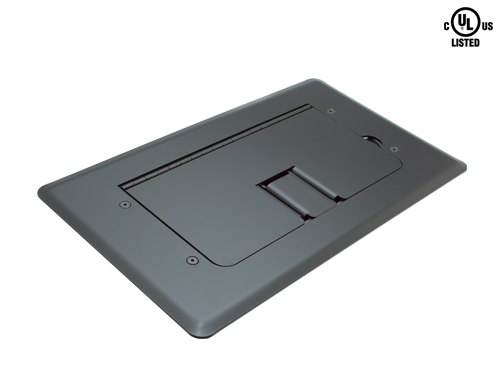 FMCA2400 FLOOR BOX, SATIN BLACK, SELF-TRIMMING, CABLE DOOR