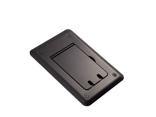 TC10 FLOOR BOX, SATIN BLACK, SELF-TRIMMING, CABLE SLOTS