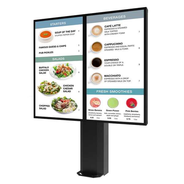 KOF555-2 UNIVERSAL 55" DUAL-DISPLAY OUTDOOR DIGITAL MENU BOARD