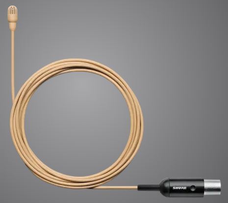 TL47T/O-MTQG CONDENSER LAPEL MICROPHONE, OMNIDIRECTIONAL, LOW SENSITIVITY, MTQG SHURE CONNECTOR, TAN