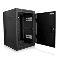 WMA16-23 16RU HIGH STRENGTH WALL CABINET WITH ADJUSTABLE RAILS, 23.5" DEEP