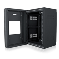 WMA16-23 16RU HIGH STRENGTH WALL CABINET WITH ADJUSTABLE RAILS, 23.5" DEEP