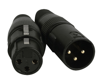 ACXLR3PSET 3 PIN DMX CONNECTOR SET: 1MALE 3PDMX & 1 FEMALE 3PDMX