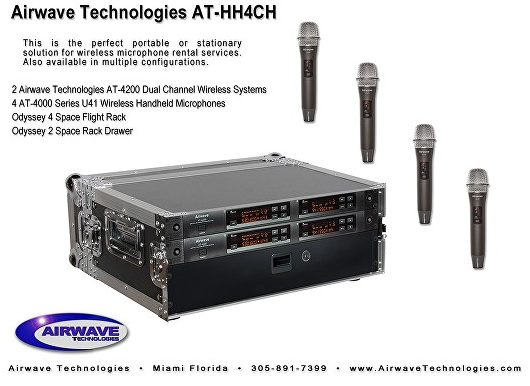 AT-HH4CH 514-542 MHZ  4 - HANDHELD WIRELESS SYSTEM PACKAGE