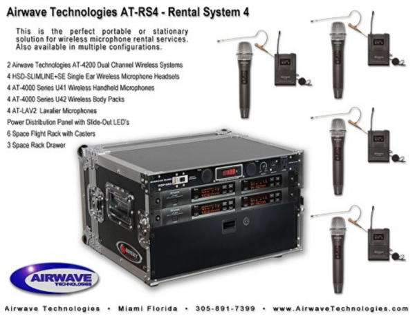 AT-RS4 514-542 MHZ   RENTAL SYSTEM 4 (REFER TO WEBSITE FOR SPECS)