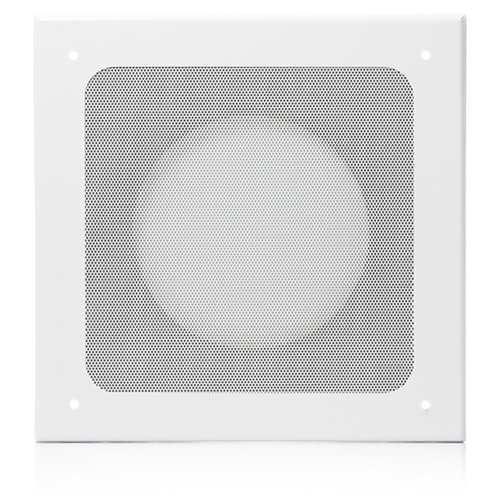 164-8A DELUXE SQUARE STEEL BAFFLE 8" - WHITE BEVELED EDGE BAFFLE FEATURING A SQUARE SPEAKER CUTOUT