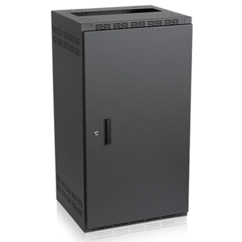 224-18 WELDED RACK FLOOR CABINET, 18.5" DEEP, 24RU, REAR DOOR INCLUDED *FRONT DOOR SOLD SEPARATELY*