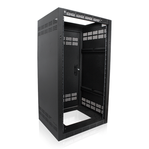 224-18 WELDED RACK FLOOR CABINET, 18.5" DEEP, 24RU, REAR DOOR INCLUDED *FRONT DOOR SOLD SEPARATELY*