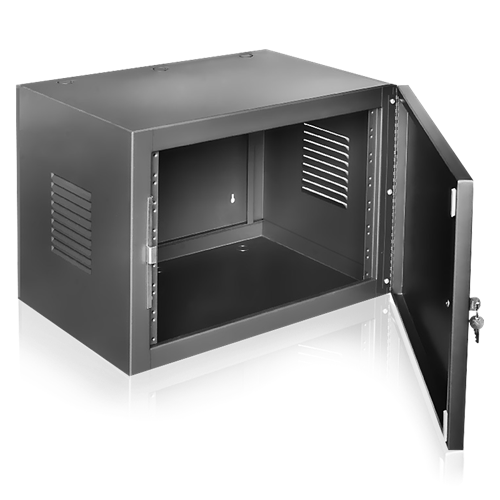 607-15 19" WIDE OPENING STAND ALONE BASIC WALL CABINET W/ LOCKING FRONT DOOR - 7 RU