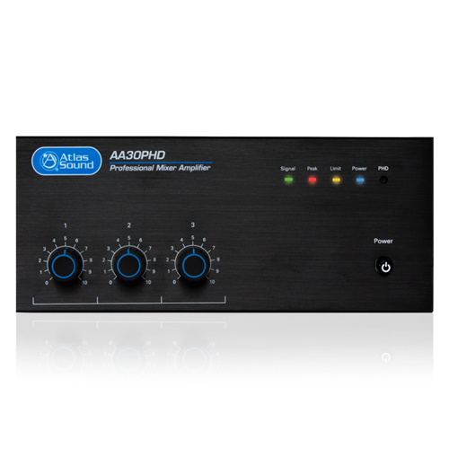 AA30PHD 3-INPUT 30W MIXER AMPLIFIER WITH AUTOMATIC SYSTEM TEST (PHD)