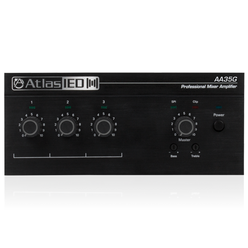 AA35G 3-INPUT 35W MIXER AMPLIFIER WITH GLOBAL POWER SUPPLY - 70V/ 100V/ 8OHM