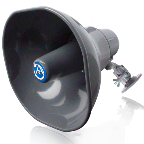 AP-30 HORN LOUDSPEAKER 30W @ 8OHM, GRAY,  INCLUDES OMNI PURPOSE MOUNTING BRACKET. WEATHER RESISTANT