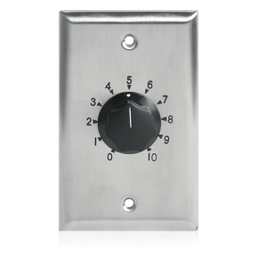 AT100 100W SINGLE GANG STAINLESS STEEL 70V COMMERCIAL VOLUME CONTROL