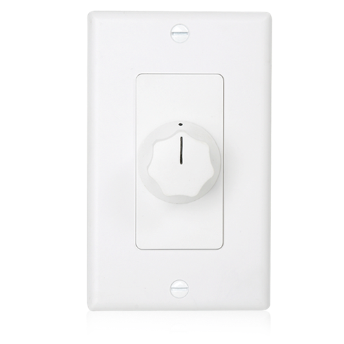 AT10D DELUXE DECORA PLATE MOUNTED 10W VOLUME CONTROL 3DB STEPS, WHITE & IVORY PLATES & KNOBS