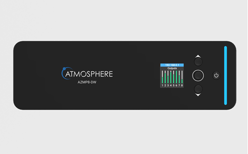 AZMP8-DW ATMOSPHERE 8-ZONE SIGNAL PROCESSOR W/ 1200-WATT AMPLIFIER AND DANTE,ALL-IN-ONE WALL MOUNT CABINET