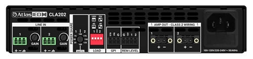 CLA202 2CH 200W MULTI IMPEDANCE POWER SHARE AMPLIFIER, 2O 4O 8O 25V 70V & 100V OPTION PER CHANNEL, 1/2RU