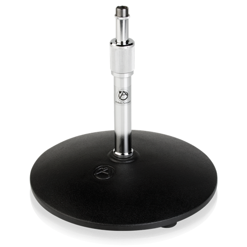 DMS7 DRUM MIKING STAND 9"-12" (TABLE TO TOP OF THREADS) HEIGHT ADJUSTMENT- CHROME TUBE, BLACK ROUND BASE