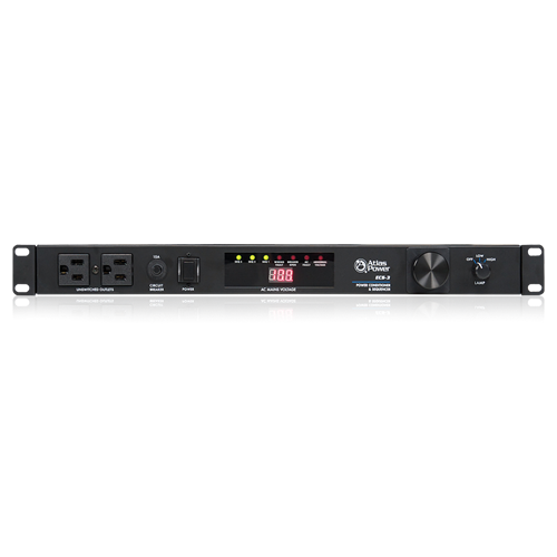 ECS-3 15A POWER SEQUENCER & CONDITIONER WITH 9 OUTLETS (6 REAR / 2 FRONT) / 1 RU