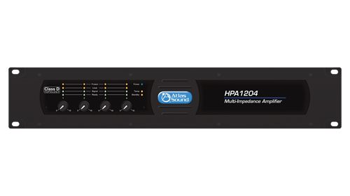 HPA1204 4CH 1200 TOTAL WATT AMP, 300W PER CHANNEL  4 / 8OHM, 70V / 100V, 2 RU